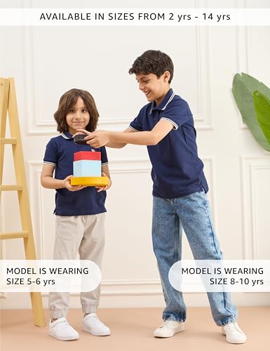 Image of Amazon Brand - Symbol Boys Cotton Rich Solid Polo Tshirt | Collar Tshirts | Half Sleeves | Plain-Regular Fit
