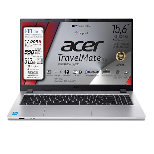 📦🚚COSA RICEVERETE : Un laptop Acer Travelmate serie professionale, cpu Intel i5 di 13 generazione, 16Gb di Ram DDR5, SSD PCi nVME da 512Gb doppio SSD ( 256Gb x 2 ) e SVGA INTEL Iris UHD, FATTURAZIONE ITALIA IN BASE ai DATI FORNITI SUL PROPRIO ACCOUNT, il prodotto e' nuovo e preconfigurato come indicato, garanzia Italiana 24 Mesi. Assistenza ai massimi standard