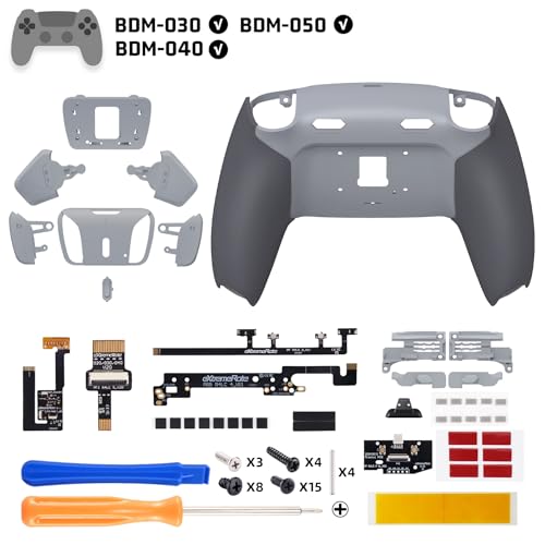 eXtremeRate PS5 Controller BDM-030 040 050 RISE4 Plus MAX Back Paddle Kit with Bottom Shell & Clicky Trigger Stop & Rubber Grip, Remappable Back Button Kit for PS5 Controllers - Controller Not