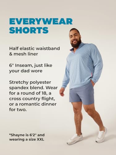 Image of Chubbies Everywear Men's Shorts - Mens Shorts Casual 6in Inseam, Elastic Waist, Water-Resistant, Zipper Pocket