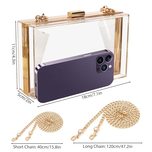 Personalized Acrylic Clutch Bag, Clear Purse for Women, Evening Crossbody Bag with Removable Chain, Clear Clutch Handbags for Wedding Party Prom, Birthday, Mother's Day Gift Bride2
