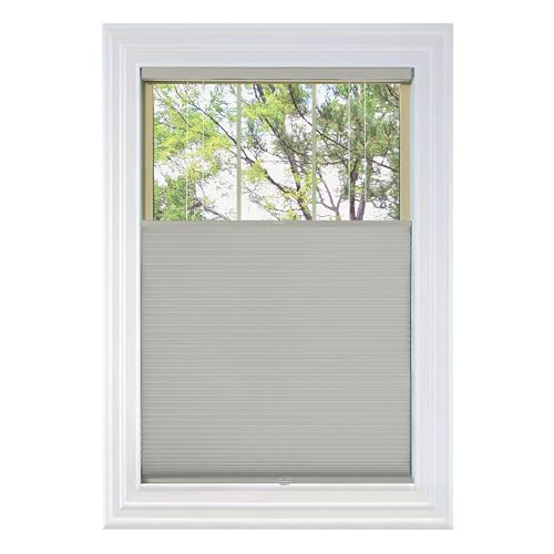 BlindsAvenue Cordless Top Down Bottom Up Cellular Honeycomb Shade, 9/16" Single Cell, Blackout, Misty Gray, Size: 61" W x 72" H