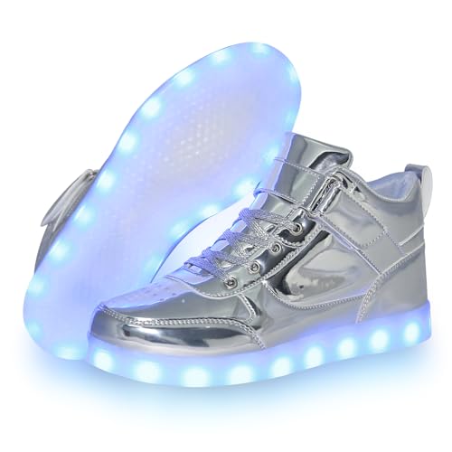 YuanRoad Unisex LED Light Up Shoes with USB Charging Glowing Luminous LED Sneakers