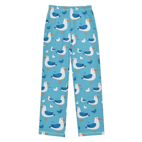 J JOYSAY Cartoon Seagulls Blue Pajamas Pants Soft Long Pajama Bottoms Lounge Sleep Pants Size S-XL