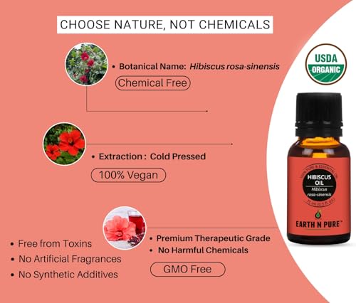 Image of Earth N Pure Hibiscus Oil (Gudhal Oil) Natural and Therapeutic Grade - 250 ml