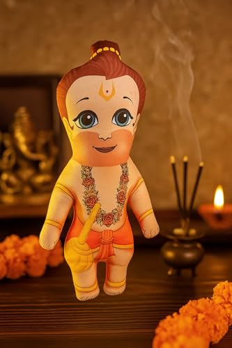 Image of Hanuman Ji Soft Toy for Kids & Home Decor Bajrang Bali Plush Doll Vedic Culture Inspired Gift Soft Fabric Devotional Toy for Children Learning Toy | Lightweight & Child-Friendly