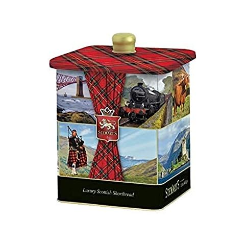 Stewart's Scotland - Tartan Barrel Tin Filled with Luxury Shortbread 450g Cover