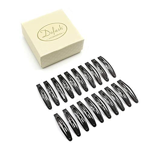 Dofash 20Pcs Snap Hair Clips Hair Grips Metal Hair Clips 4.5Cm/1.77In Hair Accessories For Girls(Black)