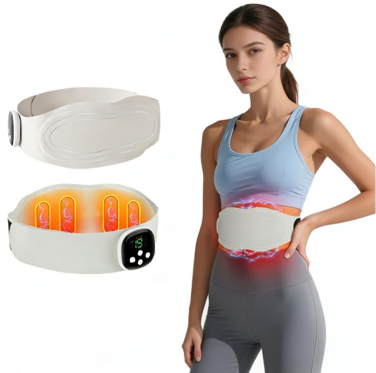 Ceinture chauffante EMS,Ceinture Abdominale Electrostimulation,electrostimulateur Musculaire,3 niveaux de chaleur,pour le Abdomen Dos Soulagement des Douleurs Menstruelle