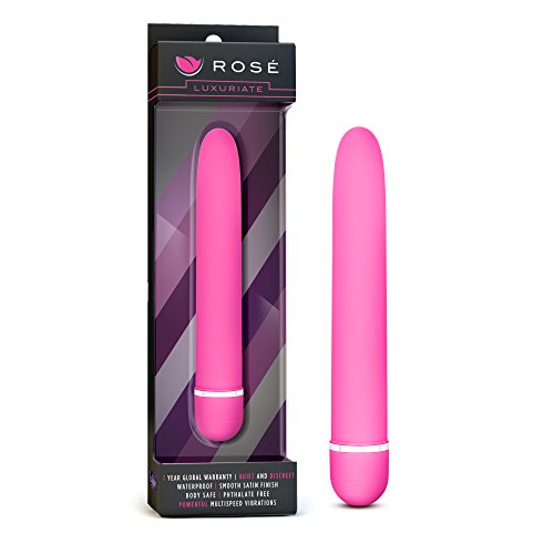 Blush Ros Luxuriate 7 Vibrator for Women Men & Couples - Multi-Speed Satin Smooth Wand Powerful Clitoral & G-Spot Stimulator Sex Toy Splashproof Body-Safe ABS - (Hot Pink)