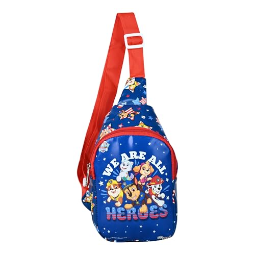 Image of Kids Space Theme Crossbody Chest Sling Bag, Navy Blue with Astronaut Print, Adjustable Strap, 17x13x6.5 cm, Perfect for School and Picnics