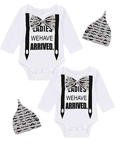 Newborn Boy Matching Outfit Twins Bodysuit Ladies We Have Arrived Romper