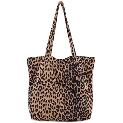 Groß Umhängetasche Schultertasche Damen Leopard Tragetasche, Canvas...
