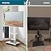 FITUEYES Rolling TV Stand with Power Outlet - Mobile TV Stand for 32-75 Inch TVs, Landscape to Portrait Rotating, 20 Degrees Swiveling, Height Adjustable TV Cart Hold Up to 88 Lbs Max VESA 400x600 mm