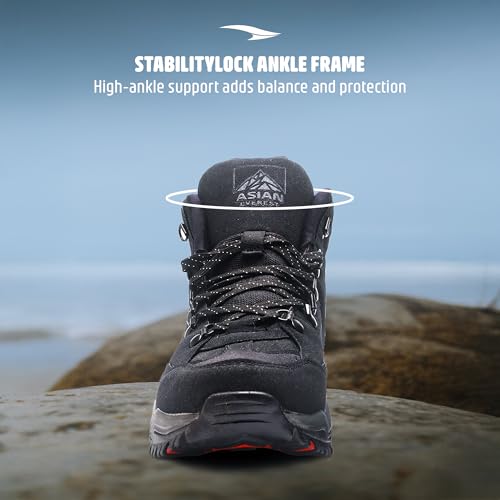 Image of ASIAN Everest-25 Men's Trekking Shoes | High-Neck Hiking Boots | Water-Repellent Suede Synthetic | High Grip Sole | EVA Midsole Cushioning Comfort
