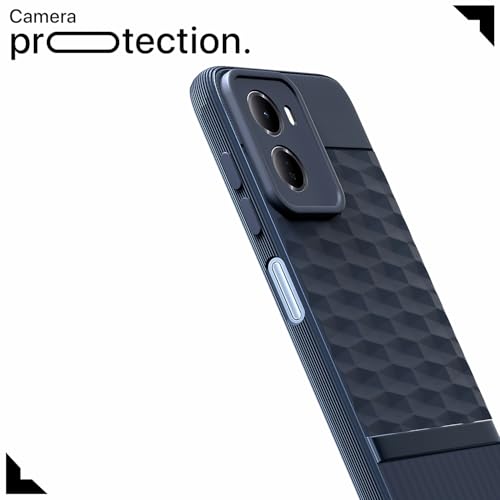 Image of Pikkme Back Cover for Redmi 15A 5G Camera Protection 3D Hexa Cube Design Silicone Protective Bumper Case (Blue)