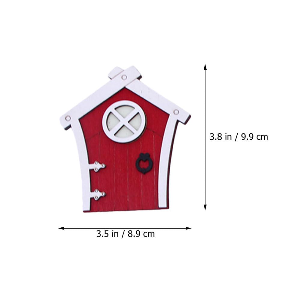TOYANDONA Luminous Mini Elf Door Set 2 Glow in the Dark Wooden Fairy Doors for Dollhouse Garden Decoration 3.9X3.5 Inch Night Light Fairy Door Accessories - Image 2