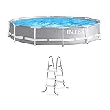 Intex 12 Foot Prism Frame Above Ground Swimming Pool w/ Pump & Pool Ladder