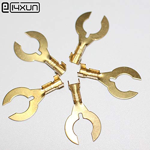 Davitu 200Pcs 8mm Round Crimp Spade Terminal Connection 8 mm Copper Terminals Adaptor Connector Car Auto Modified parts