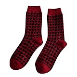 cocila calze uomo donna invernali calzini da a tubo medio in pile di lana autunnale e invernale calde con stampa pied de poule cotone leggero 31 34 one size corti caldo senza elastico bianchi