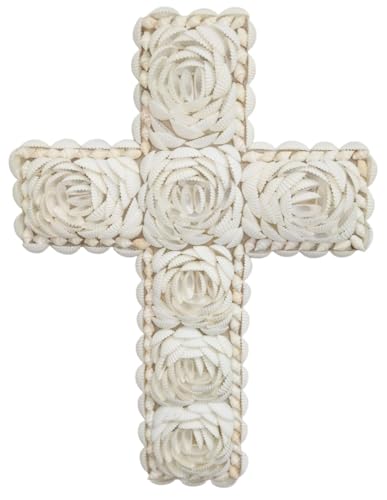 Villa Métisse Croix murale en Coquillages 30cm | Déco Bohème & Spirituelle