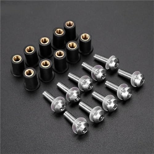 Tornillos Carenado 5MM Plata Acabado Precisión Kit Parabrisas Motocicleta
