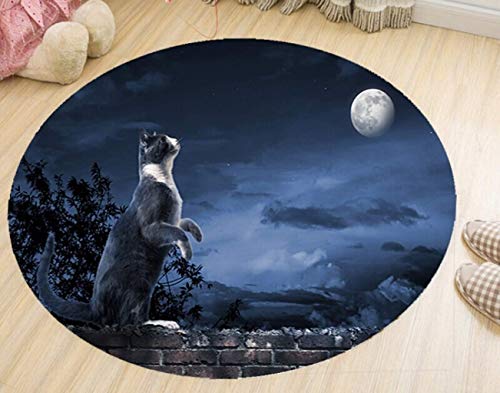 Tapis rond 3D animal antidérapant et anti-fading pour chambre