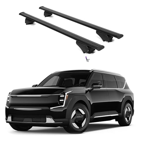 Erkul 220lbs Roof Rack Cross Bars for 2024-2026 Kia EV9 Wind & Land | Aluminum Crossbars with Anti Theft Lock for Rooftop | Compatible with Flush Rails - Black