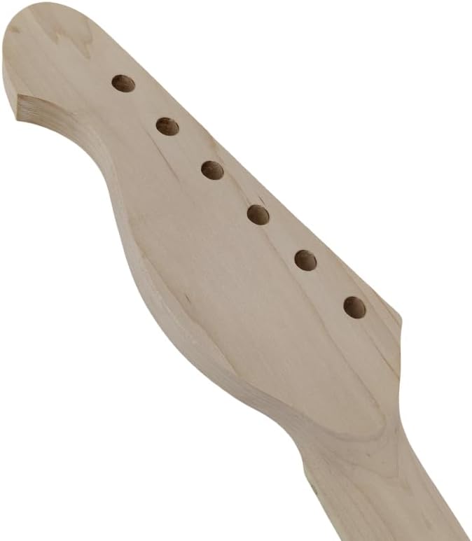 Electric Guitar Neck, 21 Fret 25.5 Inch (648mm) Replacement Necks, Maple with Rosewood Fretboard, Square Inlays, Bound Edges (Bottom Truss Rod Adjust)