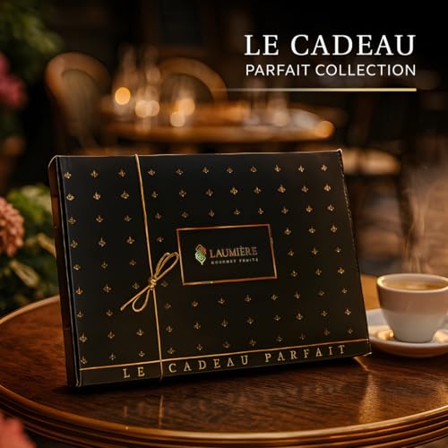 Laumière Gourmet Fruits - Le Cadeau Parfait Collection - Grande Gourmet Gift Box (24 Treats) - Hannoukah - Kosher- Vegan Healthy Dried Fruits & Nuts Gift Basket - No Added Cane Sugar - Sweets