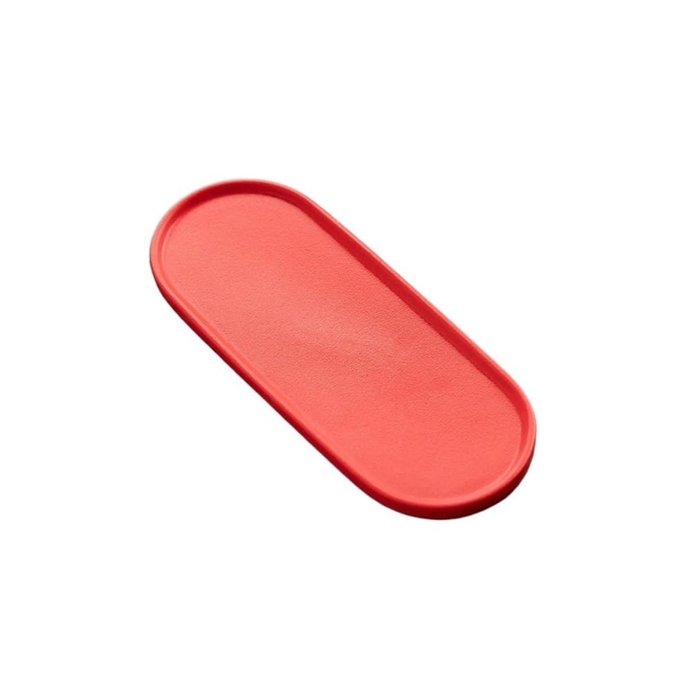 HPTHLY Serving Tray Home Ceramic Small Tray Simple Dry Foam Tray Creative Commercial Dining Tray Home Living Room Tea Cup, Juice Tray Decorative Tray (Red)