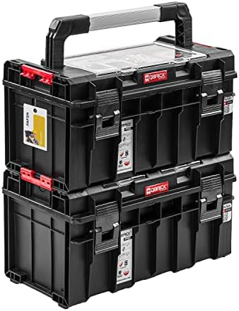 ANYSUN Werkzeugkoffer Werkzeugkasten aus Stahl mit Schubladen, 52 cm Metall Werkzeugkoffer (mit 3/4 Ebenen, Schloss & Matten), für Garage, Haus & Werkstatt