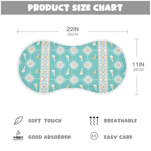 Simple Bird Blue Boho Cotton Burp Cloths Baby Soft Touch spit up Cloth for Gender Neutral Set of 2, 22x11in4