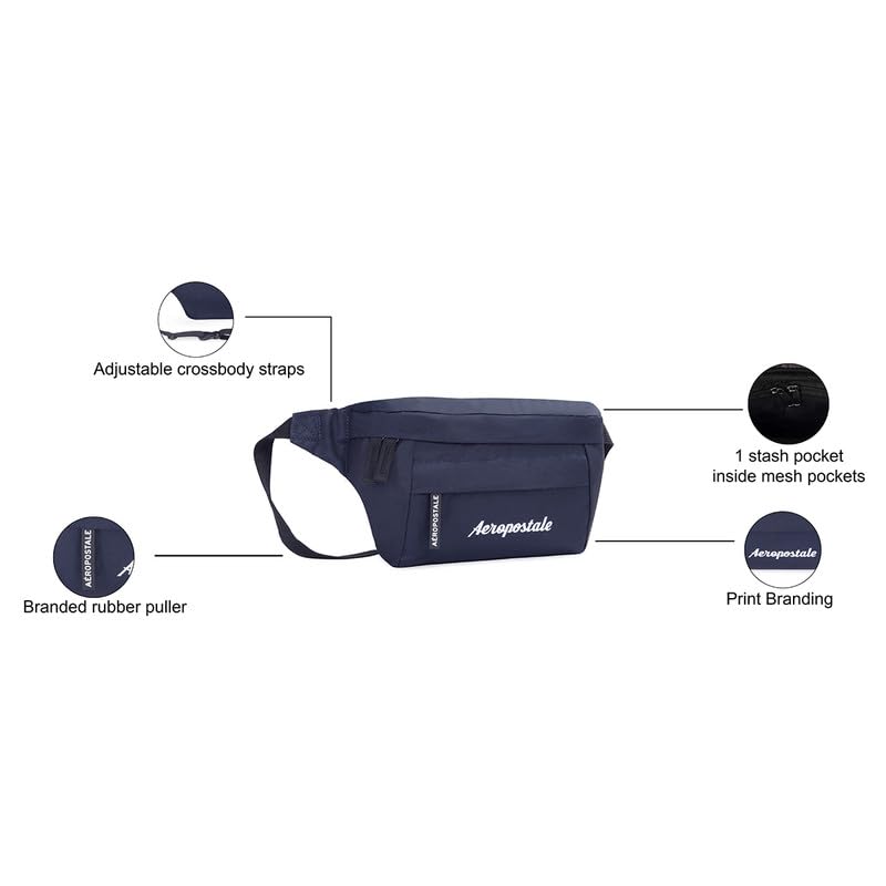 Image of Aeropostale Arbor Unisex Waist Pouch Bags & Cases - Navy