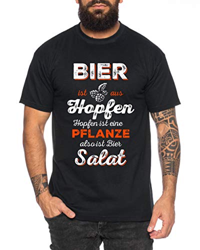 Bier ist Salat T-shirt humoristique pour homme - Noir - Large