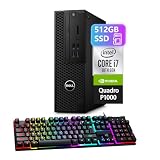 Dell Precison 3240 Micro Workstations Desktop - Intel Core i7-10700, 16GB DDR4 RAM, 512GB SSD, NVIDIA P1000, Keyboard & Mouse, USB WiFi+BT, Windows 11 Pro 64 Bit-Multi-Language(Renewed)
