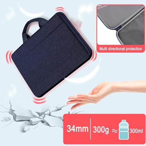 Image of Hseok Laptop Case 13.3-14 Inch Sleeve,TSA Shockproof Computer Handbag,Compatible with MacBook Neo /Pro 14 M5 /M4 /M3 /M2 /M1,All Models 13.3 inch MacBook Air /Pro,XPS 13 /14,Most 13-14 Notebooks,Blue