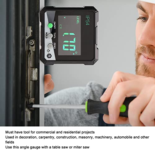 Inclinómetro digital con base magnética y pantalla LCD miniatura 5