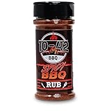10-42 Spicy BBQ Rub Seasoning (NO MSG, Low Sodium) - All natural, Hot BBQ Rub | Meat Grilling Spicy Dry Rub | Steak and Beef Seasoning | Prime Rib, Spare Ribs, Butt, Brisket, Pulled Pork, Chicken, Turkey Rub| 5.5 oz