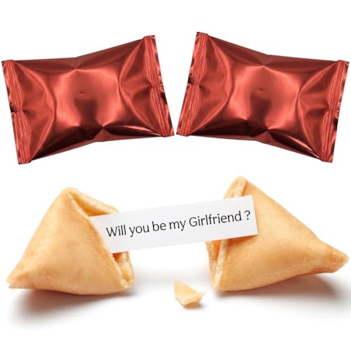 2 Pack Will You Be My Girlfriend Fortune Cookies | Gift For Girlfriend Proposal | Romantic Decorations & Presents | Long Distance Relationship Gifts | I Love You Gifts | Vegan UK Baked