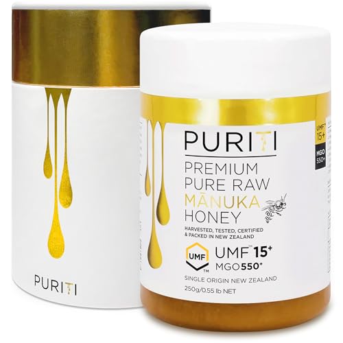 PURITI Manuka Honey MGO 550+ / UMF 15+ | 100% Pure Genuine Raw Manuka Honey | 8.8 Oz / 250g | Harvested, Tested, Certified and Packed in New Zealand