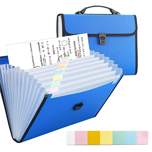 Organiseur de fichiers accordéon bleu pour optimiser le tri au bureau et en voyage