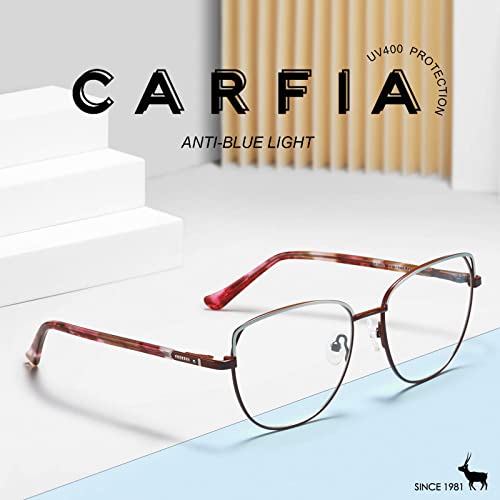 Image of CARFIA Cateye Womens Blue Light Blocking Glasses CA6205