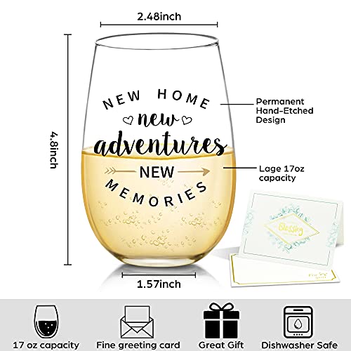 Housewarming Gifts For New Home - New Home New Adventure New Memories Funny Wine Glass For New Home House Owner Friends Couple Women Men, Unique First Time House Owner Gift Ideas For Men And Women #TOP1