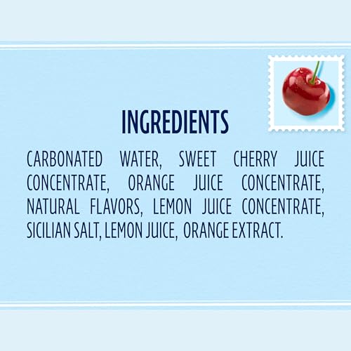 Sanpellegrino CIAO Cherry Sparkling Water, Low-Calorie Italian Sparkling Water with Real Fruit Juices, 0g Added Sugar, 24-Pack