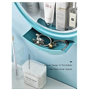 IKTU® Wall Mount Makeup Storage Organizer for Bathroom/Waterproof Cosmetic Storage Box for Bathroom/Large Capacity Bathroom Wall Cabinet/Fits Skin Care Products Makeup and Accessories (Pink,Plastic)