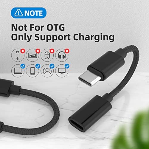 GLUBEE USB C Adapter i OS Lighting Female to USB C Male Adapter - Only Charging Adapter for Galaxy S22/X6/F13/M13/M53 Note 10 Pixel 6/6A and More USB-C Devices (Black)