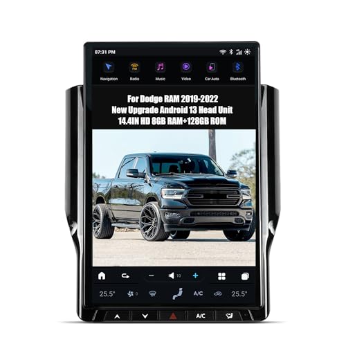AUCARAUTO 2024 Latest Android 13 Car Radio Head Unit for Dodge RAM 2019-2022, 14.4 Inch T-Style Screen Car Multimedia Stereo Video Player GPS Navigation 8GB RAM+128GB ROM