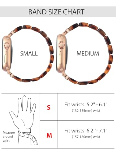 Image of V.R.HOPE Stretchy Resin Apple Watch Band for Series Ultra /10 /9 /8 /7 /SE 38mm 40mm 41mm 42mm Fashion Cute, Lightweight & Flexible, Rectangle Design with iWatch Series 6 /5 /4 /3 /2 /1(Fluorescent White-S)