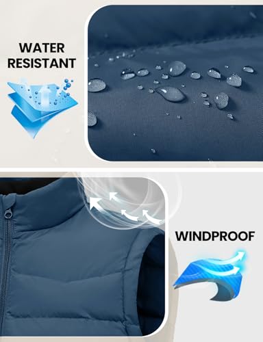 TBMPOY Men's Puffer Vest Lightweight Zip Up Sleeveless Jackets Outdoor Puffy Winter Insulated Outerwear for Running Golf3